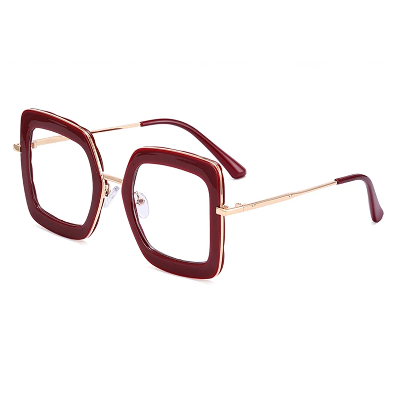 Neue modische quadratische Brille für Damen, Retro-transparente Brille, trendige Anti-Blaulicht-Brillenfassung, optische Brille 48200