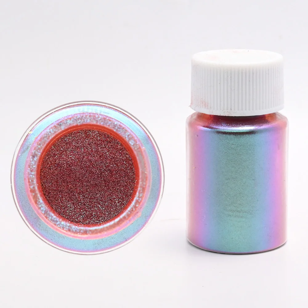 ผงสีเปลี่ยนสีสำหรับทำเล็บ 1 ขวด ผงไมก้าเมทัลลิกเปลี่ยนสี ผงสีสำหรับเรซิ่นอีพ็อกซี่ ผงโฮโลแกรมสำหรับตกแต่งเล็บ