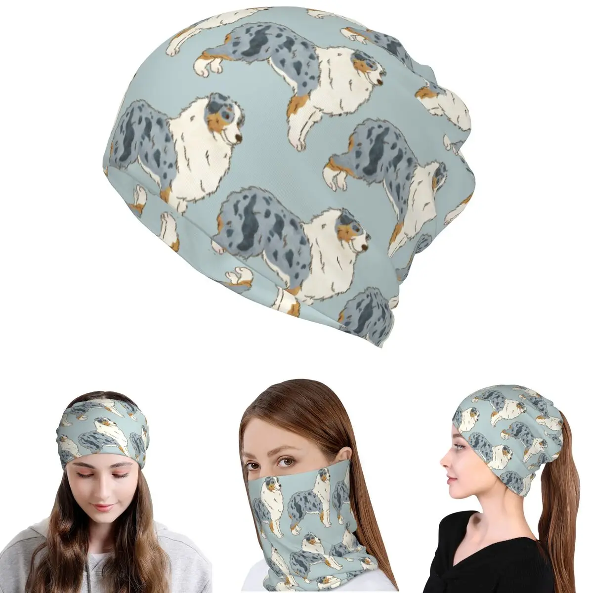Australischer Schäferhund, Aussie-Hund, Bandana, Halsschutz, Wickelmaske, Schal, warme Sturmhaube, Mütze für Männer und Frauen, winddicht