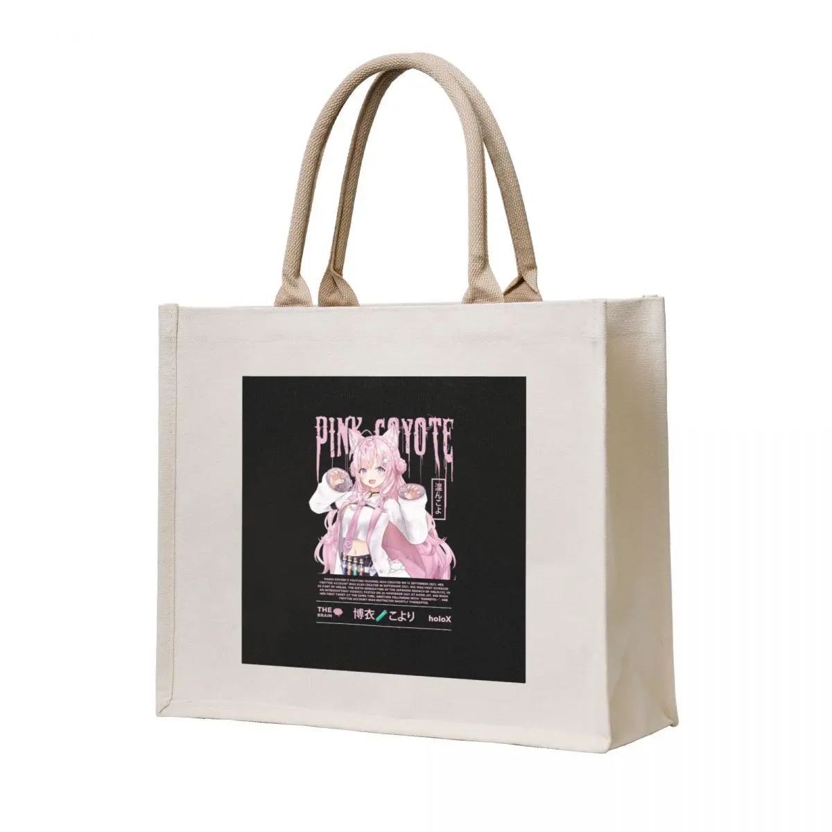 

Pink Coyote Tote Bag shopper bag woman female bag canvas tote bags