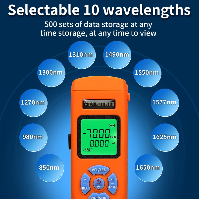 Mini Optical Power Meter / 30MW Visual Fault Locator / Rj45 Testing All in One Rechargeable Fiber Optic Cable Tester FTTH Tool