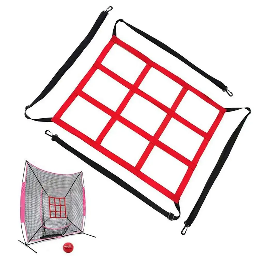 1Pcs Adjustable Baseball Practice Net Batting Catching Portable Backstop Net 1/9 Grids Target Throwing Strike Zone Mesh