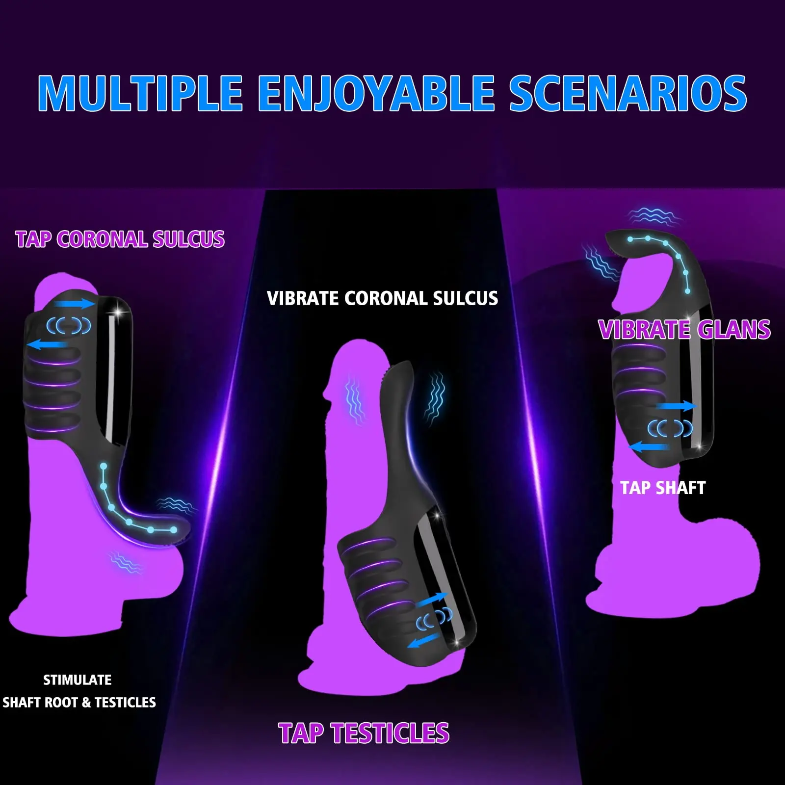 Adjustable Vibrating Male Masturbator Penis Trainer Massager Glans Stimulator Cock Tapping Vibrators Sex Toys for Men Pleasure