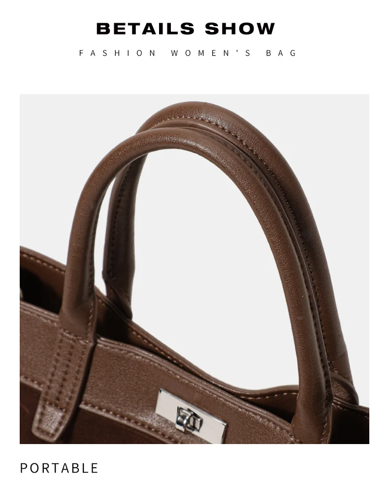 Damen Wildleder- & Leder-Tragetasche, Henkeltasche mit Silber-Verschluss, Damen-Umhängetasche Ideal für Arbeit & Alltag – Detail 12