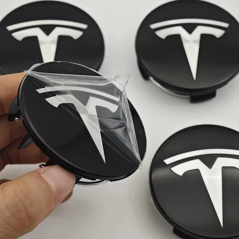 4Pcs/set ABS 56mm Tesla Original Car Wheel Center Caps Logo Emblem For Tesla Model 3 Y S X Rims Hub Cover Caps Badge Accessories