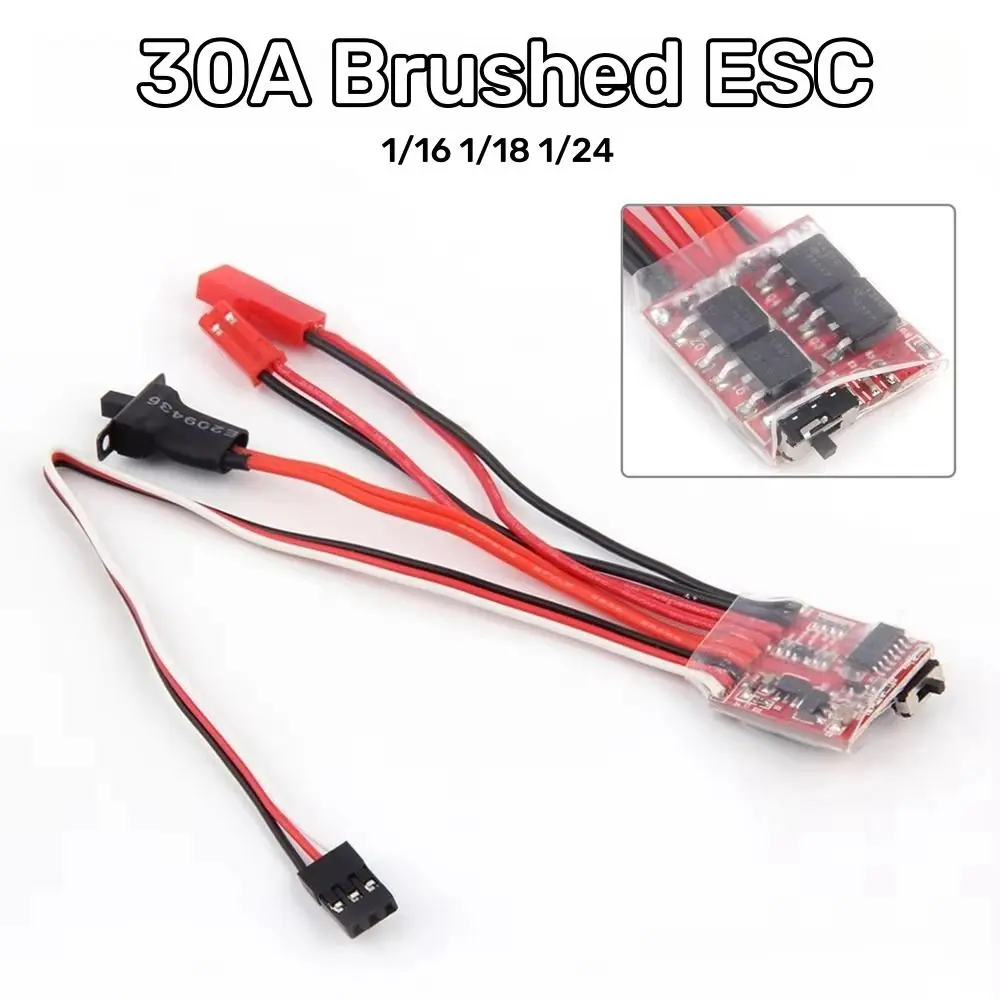 New 30A Micro ESC 2S 4~8v 1/16 1/18 1/24 Brushed ESC Bi-directional with Brake Electric Speed Controller For RC Boat Tank