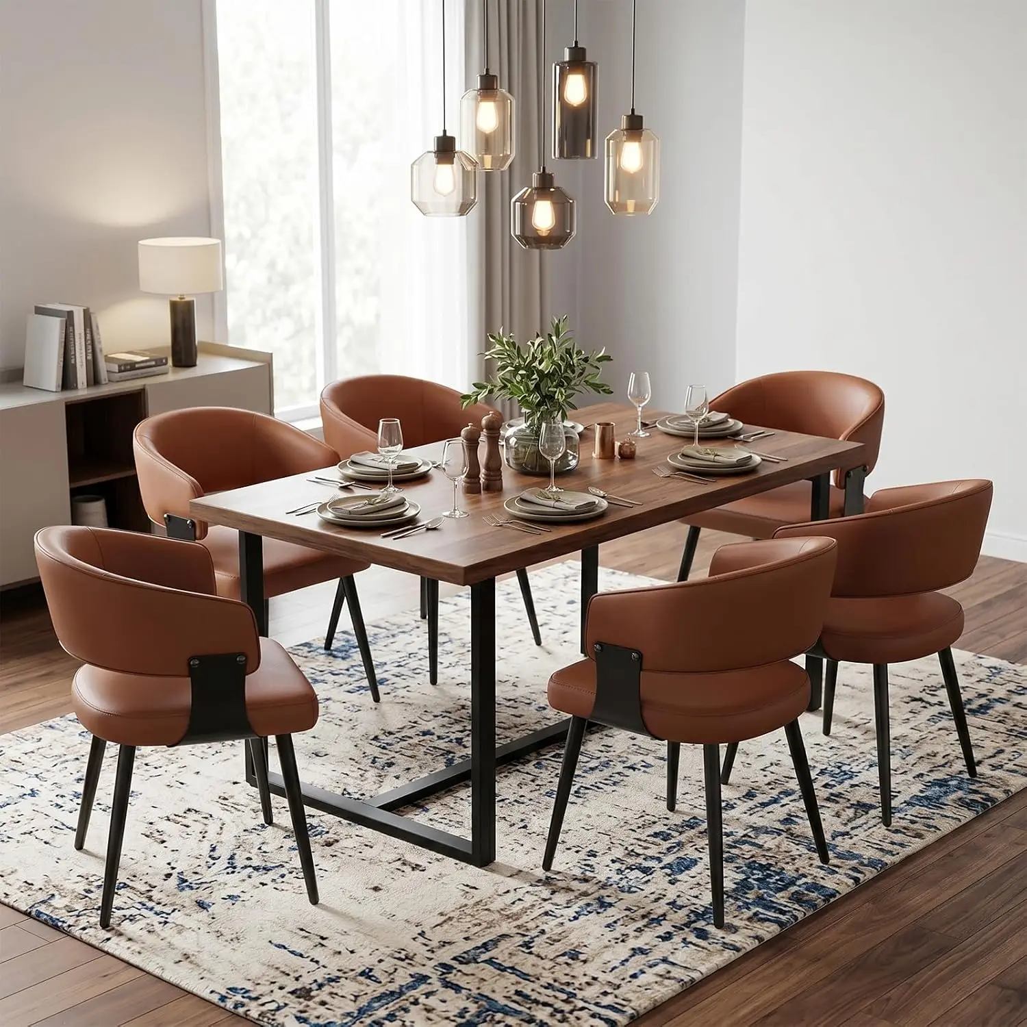 Dining Chairs Set of 6, Modern Faux Leather, Table sold separately 10