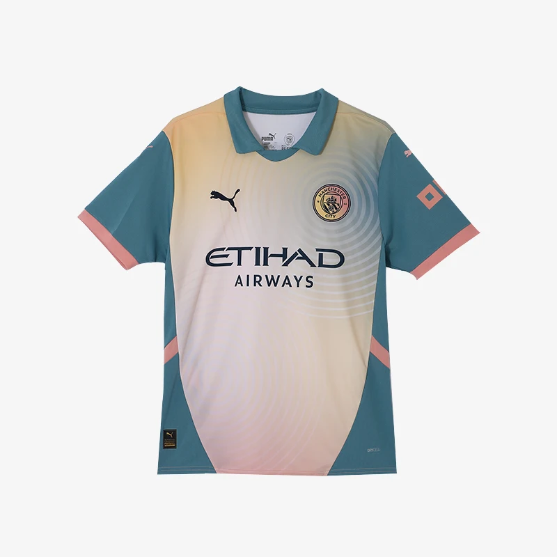 Puma Authentic Current Season - Camiseta deportiva con cuello de fútbol para hombre, transpirable, con parche, holgada, de manga corta, 775202-04