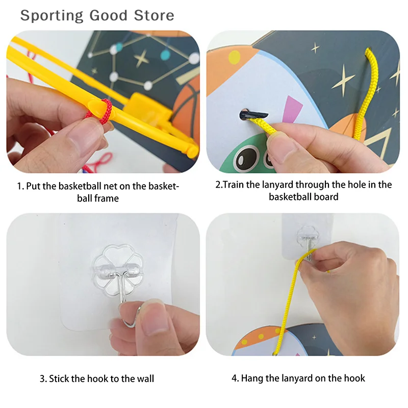 Soportes de baloncesto ajustables para niños, cesta de tiro con forma de animales de dibujos animados, juego de mesa de entrenamiento deportivo para interiores y exteriores