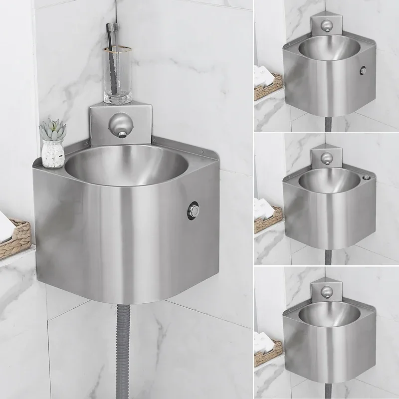 

Prison detention center basin Stainless steel triangular Wall-mounted corner Washbasin Wall-mounted corner Small