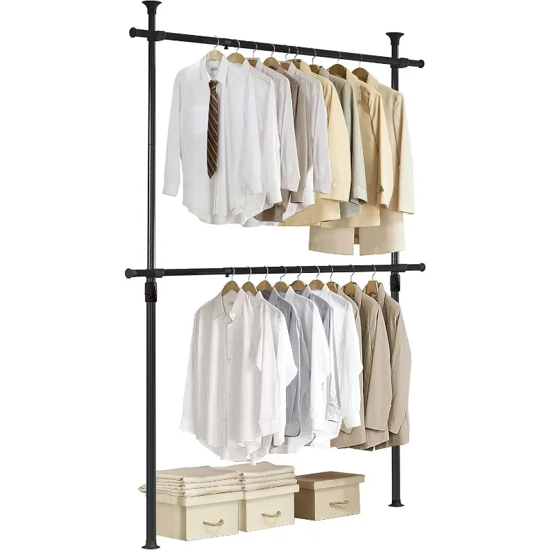 Heavy Duty One Touch System Load 352LBS Clothing Racks for Hanging Clothes Metal Wardrobe Closet System