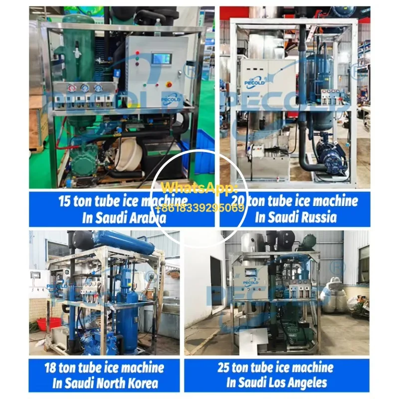 Factory Priced Tube Ice Machine 5Ton To 30Ton Capacity 110V Bristol Compressor Ice Block Shape with Pump Motor Core Components