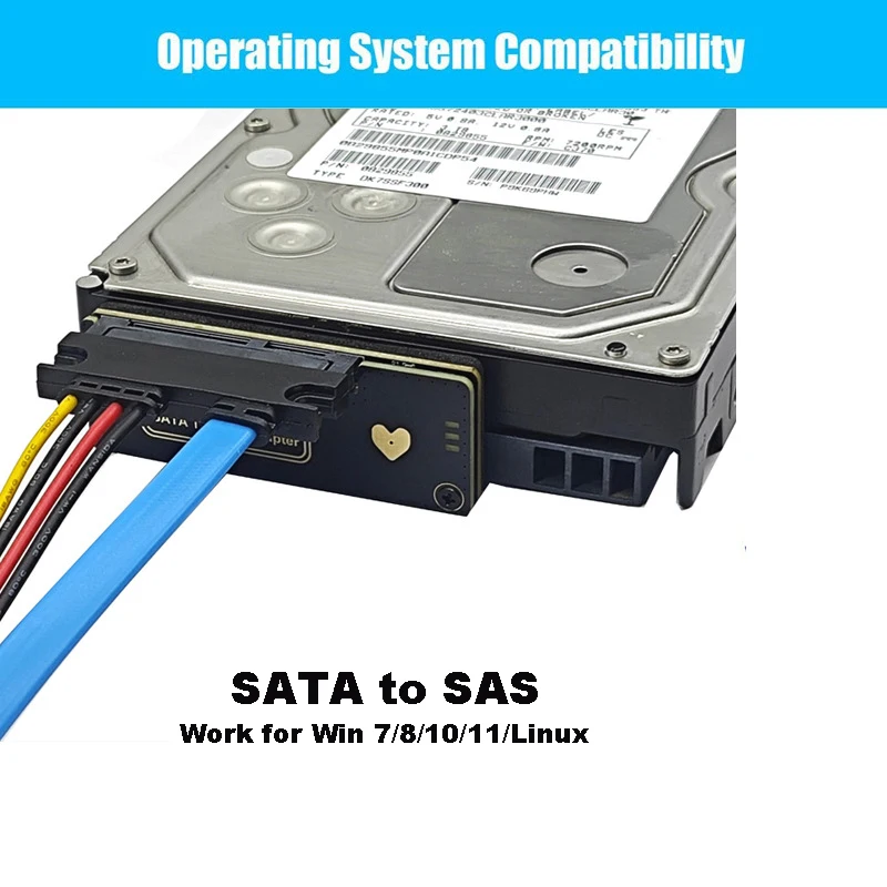 

SATA3.0 to SAS SSD Extend Card SATA 22PIN to SAS 29PIN Converter Adapter Solid State Drive Sata 7+15PIN External Connect Cable