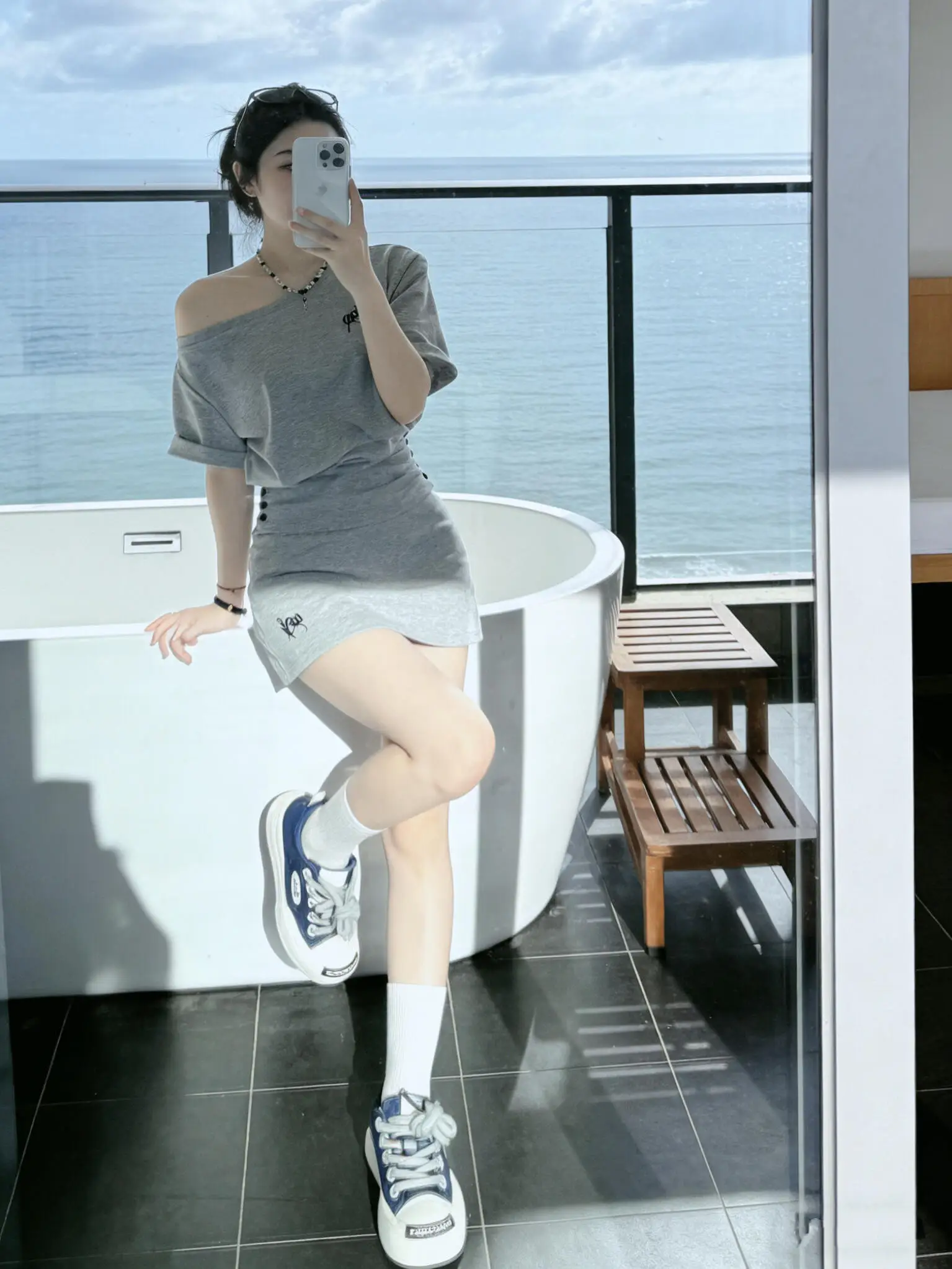 

Korean Sle Spicy Girl Casual Sportswear Set Women Summer Small Size Waist Cinch One oulder ort Sve ort Skirt Two P...