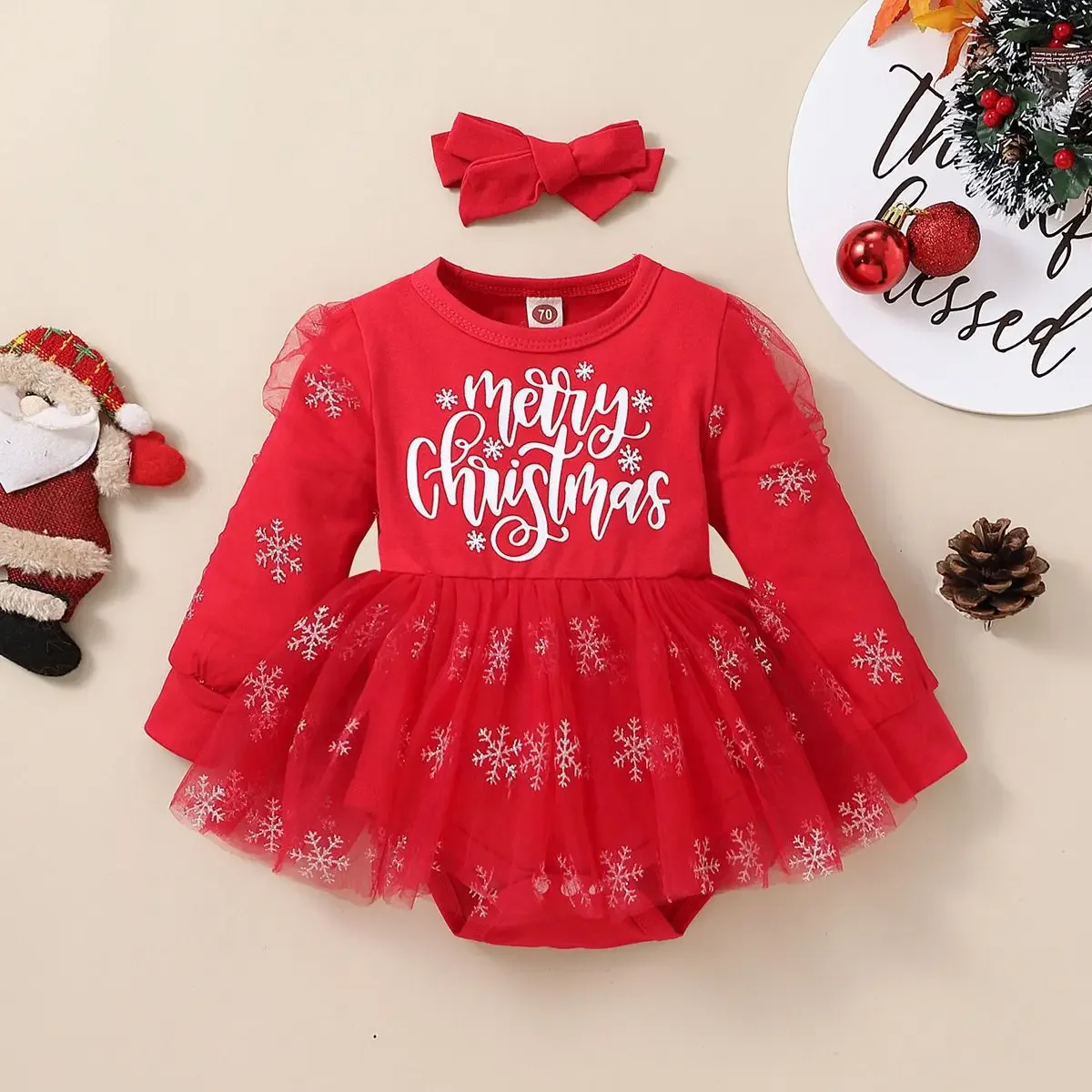 Baby Girls Christmas Clothes 2024 Autumn Edition Long Sleeve Letter Childrens Jumpsuit Crawler