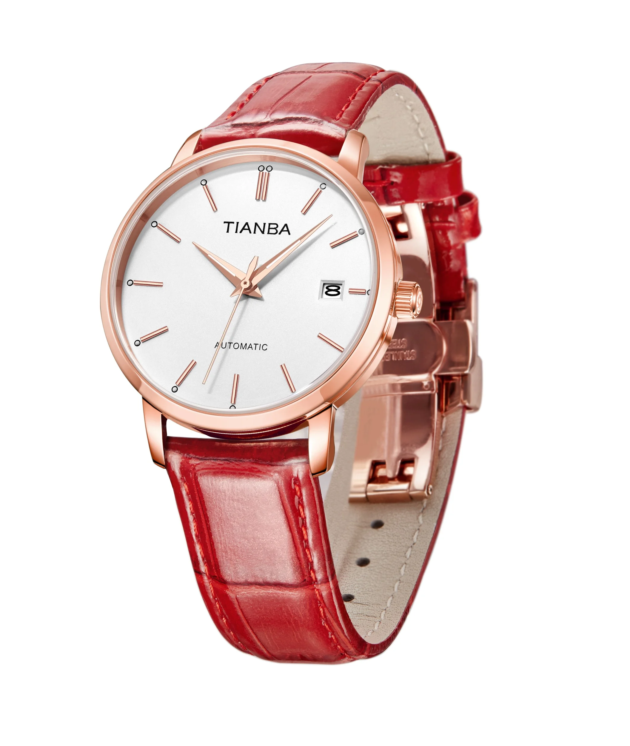 TIANBA Original Genuine Ladies Automatic Mechanical Watch Waterproof Small Dial Calendar Display 6029