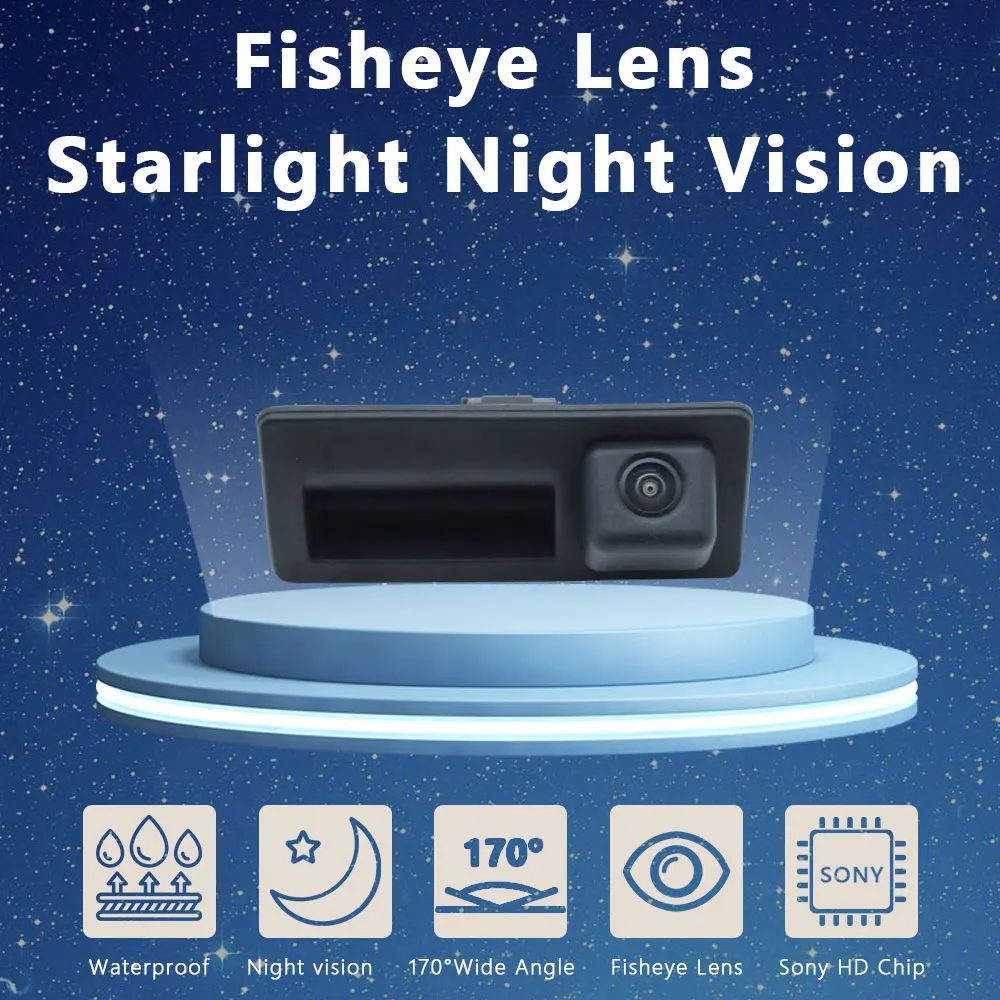 170° AHD 1080P Fisheye Trunk handle Vehicle Rear View Car Camera For Volkswagen Tiguan b7 2011 2012 2013 2014 Android Monitor