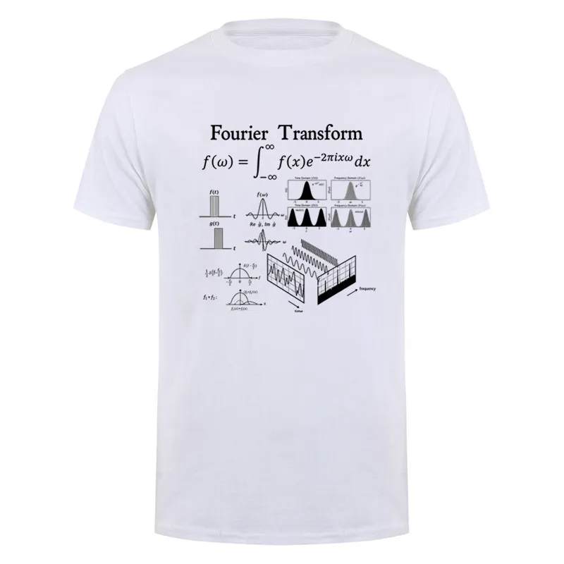 Fourier Transform Signal Science Math Teacher Nerdy Gift T-Shirt Men Fashion Casual Tshirt 100% Cotton Loose Tops DY-407