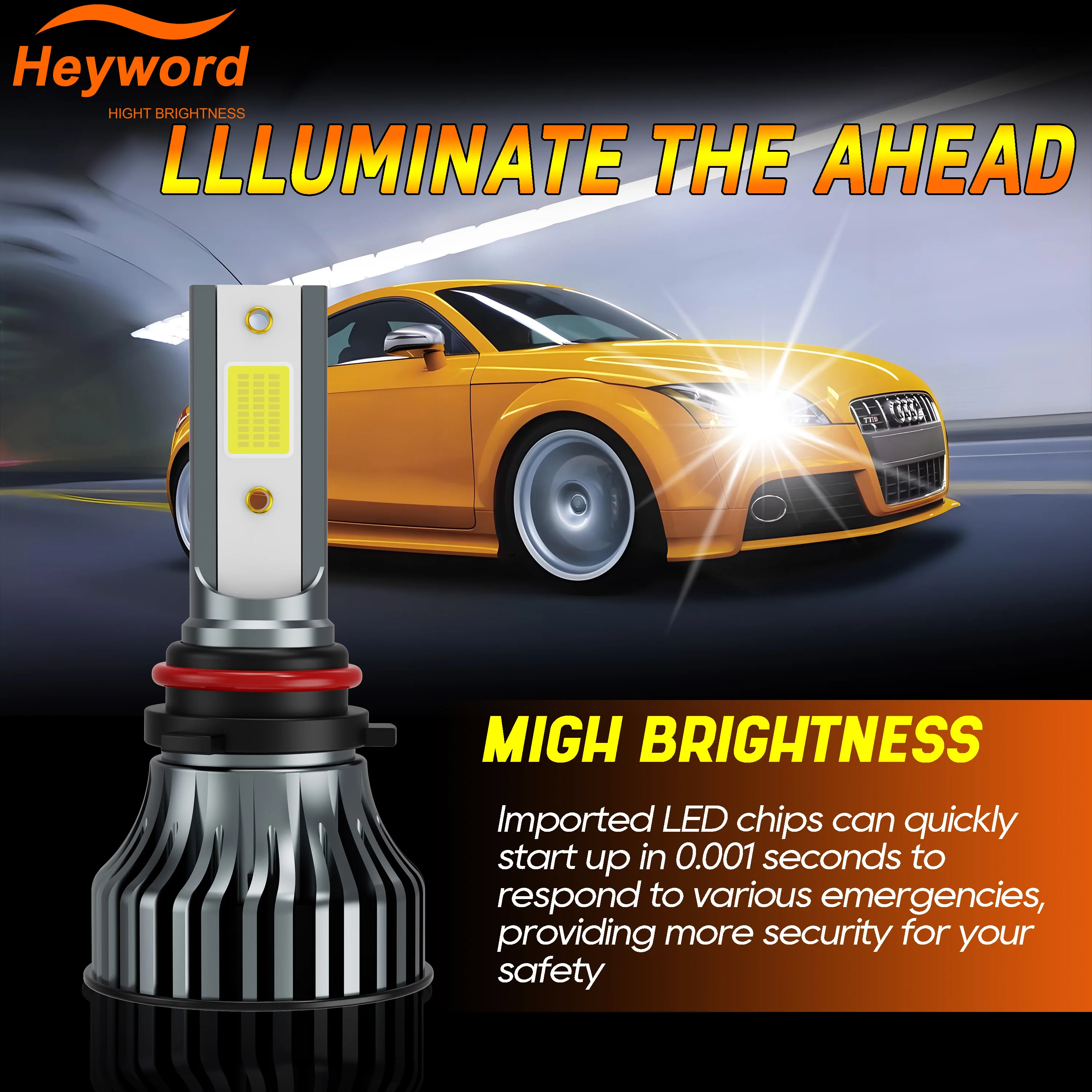 

Heyword 2 шт. Светодиодная фара H4 H7 Автомобильная лампа H1 Светодиодная лампа H8 H11 9005 HB3 9006 HB4 9007 9004 HB1 H3 HB5 H13 Светодиодные фонари 30000LM Турбо лампа