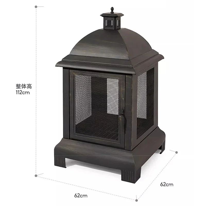 Fogão de fogo para pátio externo, fogão de aquecimento doméstico, lareira interna com fogão a carvão, conjunto de fogo de inverno para casa de família