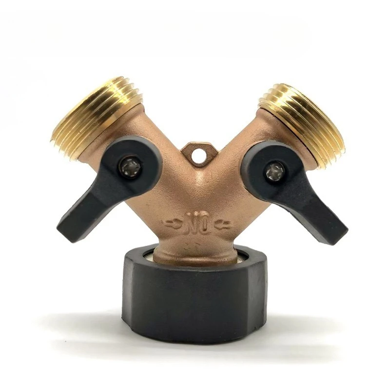 1pcs Ball Valve Garden Double-way Ball Valve Three-way Valve Brass Faucet Diverter Water Pipe Y-shaped Ball