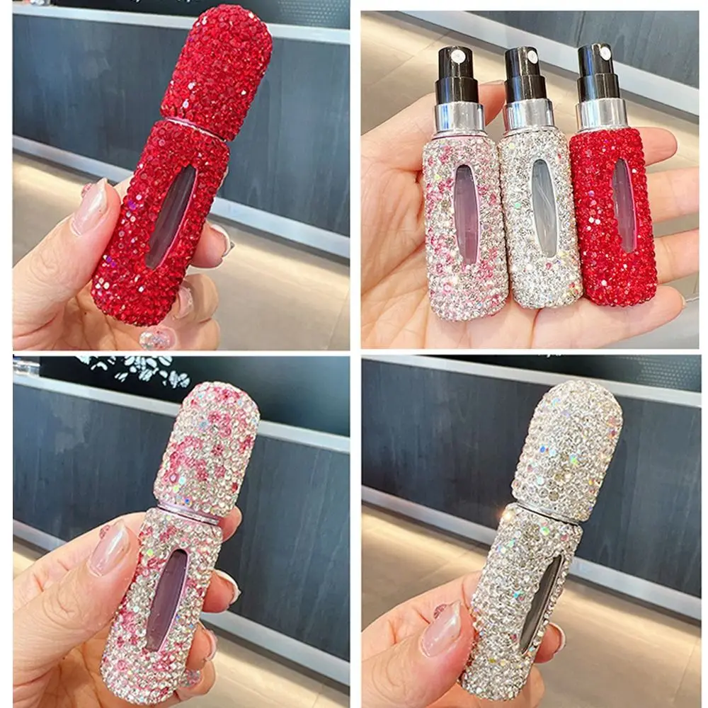 Mini flacone di ricarica per profumo da 5ml Sub-imbottigliamento Glitter Diamond Fine Mist Spray contenitori cosmetici riutilizzabili strumento da viaggio atomizzatore