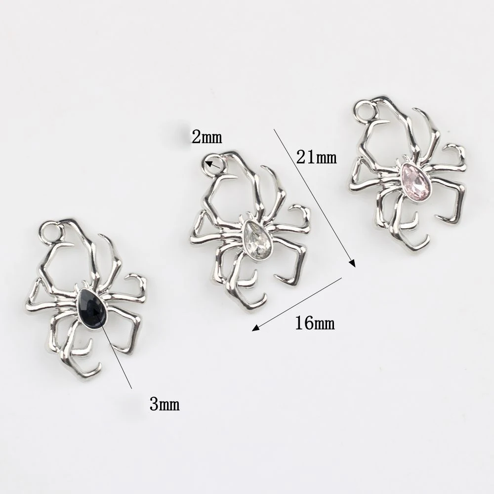 10pcs Fashion Cute Spider Shape Pendant Earring Necklace Bracelet Jewelry Making Accessories Handmade DIY Ornament Craft Gifts view 3