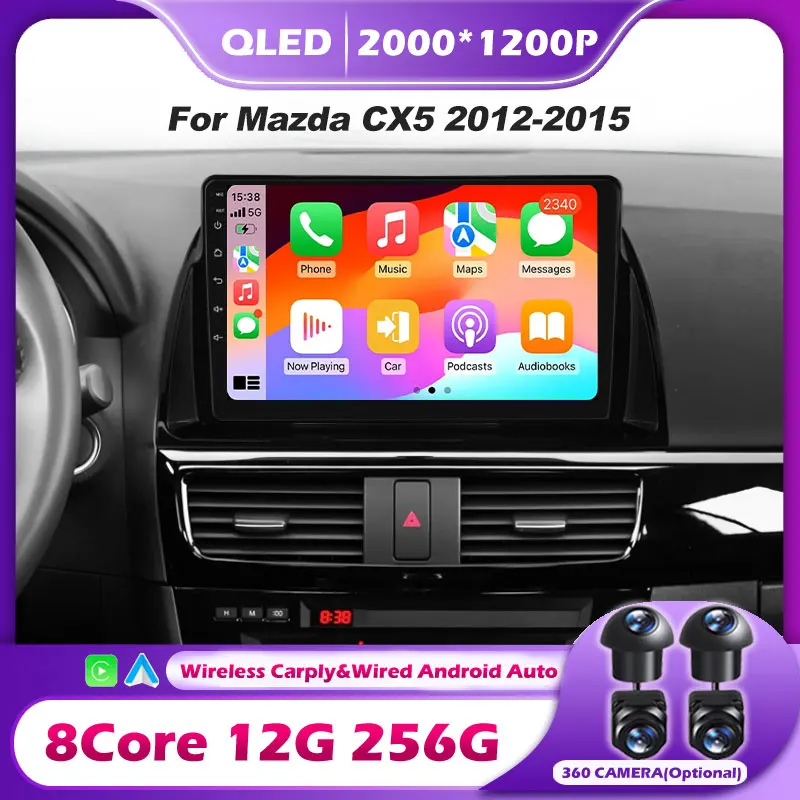 

4G Wireless Carplay Android 14 Auto Car radio For Mazda CX5 CX-5 2012-2015 car intelligent systems GPS Stereo multimedia Tools