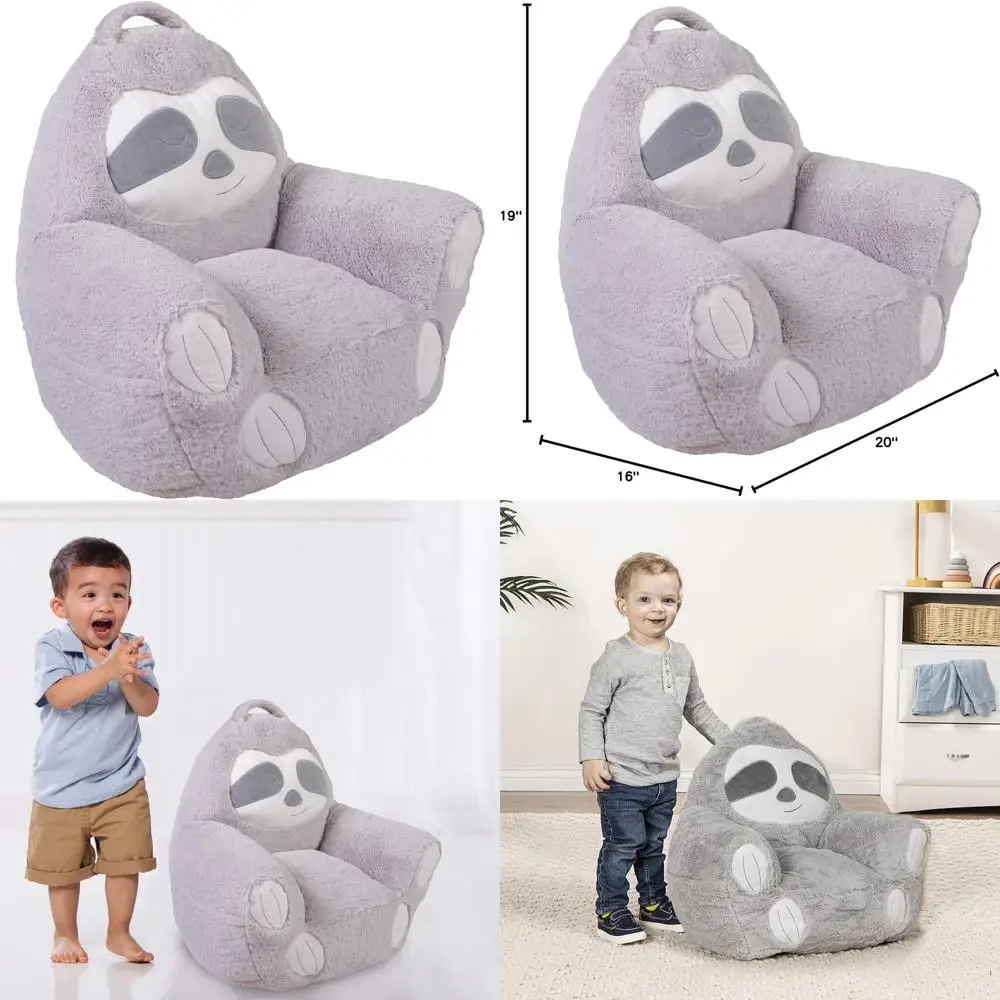 

Cuddly Sloth Toddler Pillow Chair - Soft Seat for Kids, 19x20x16 inches