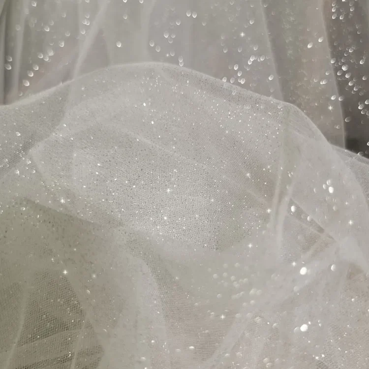 Hot Stamping Powder Coating Sparkling Mesh Sewing Fluffy Skirt DIY Shooting Decoration Wedding Background Designer Fabric