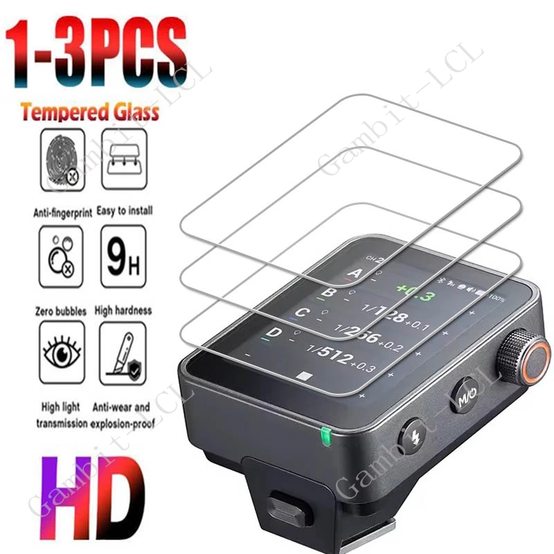1-3PCS Tempered Glass For Godox X3 Pro V1 iT30 Pro GodoxX3 X3Pro V480 V100 Canera Flash Light Full Screen Protector Cover Film