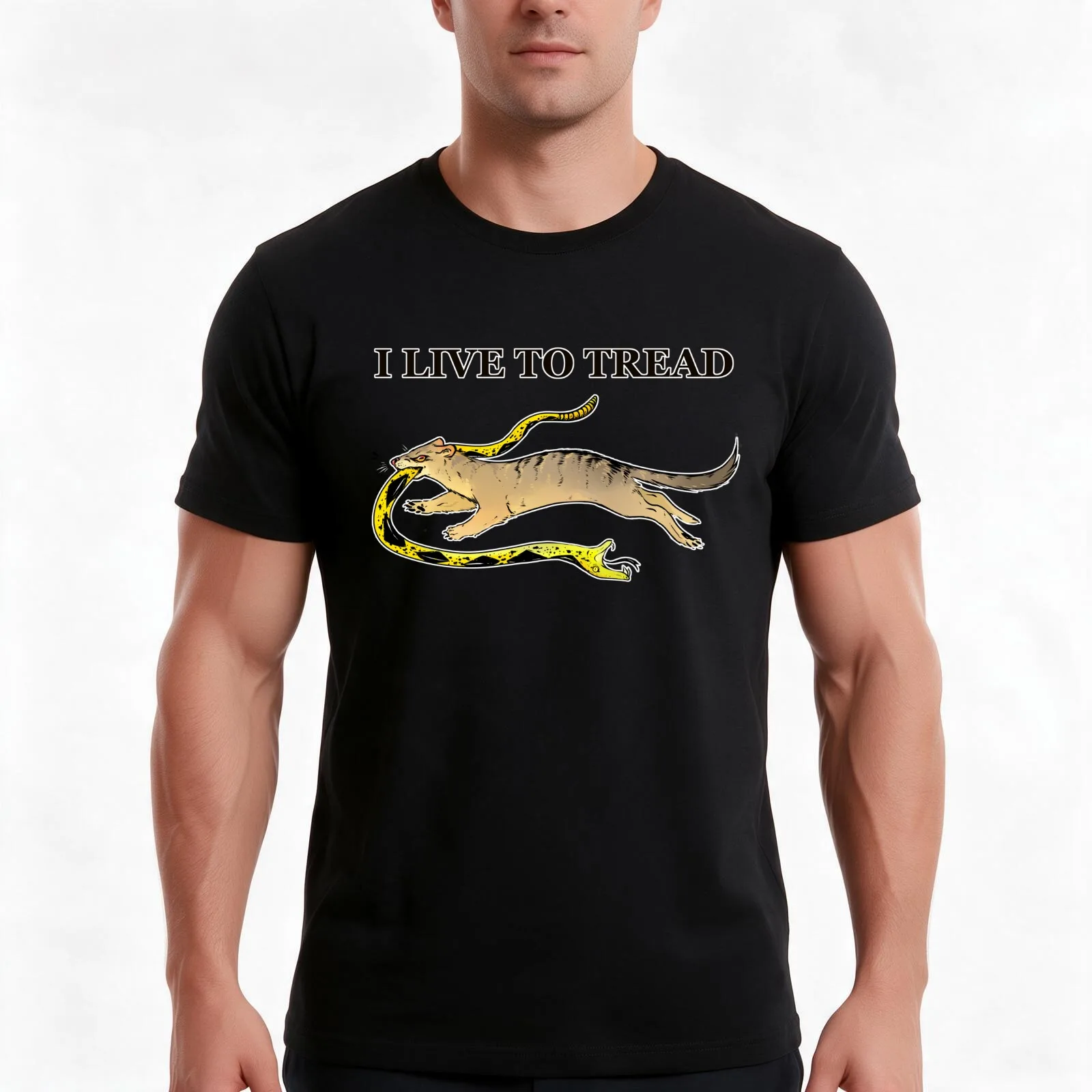 I LIVE TO TREAD- MONGOOSE T-Shirt, Summer Casual Cotton Tee, Oversized Streetwear Tops, Vintage Graphic Print, Unisex Men Women