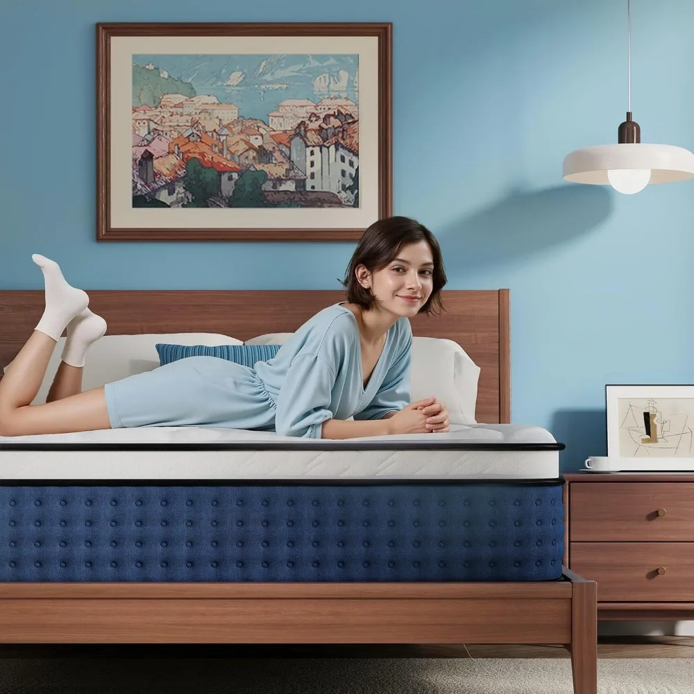 مرتبة كوين متوسطة الحجم مقاس 12 بوصة مع دعم خلفي من إسفنج الذاكرة وعزل الحركة - مرتبة دعم فاخرة بمساحة للراحة #5