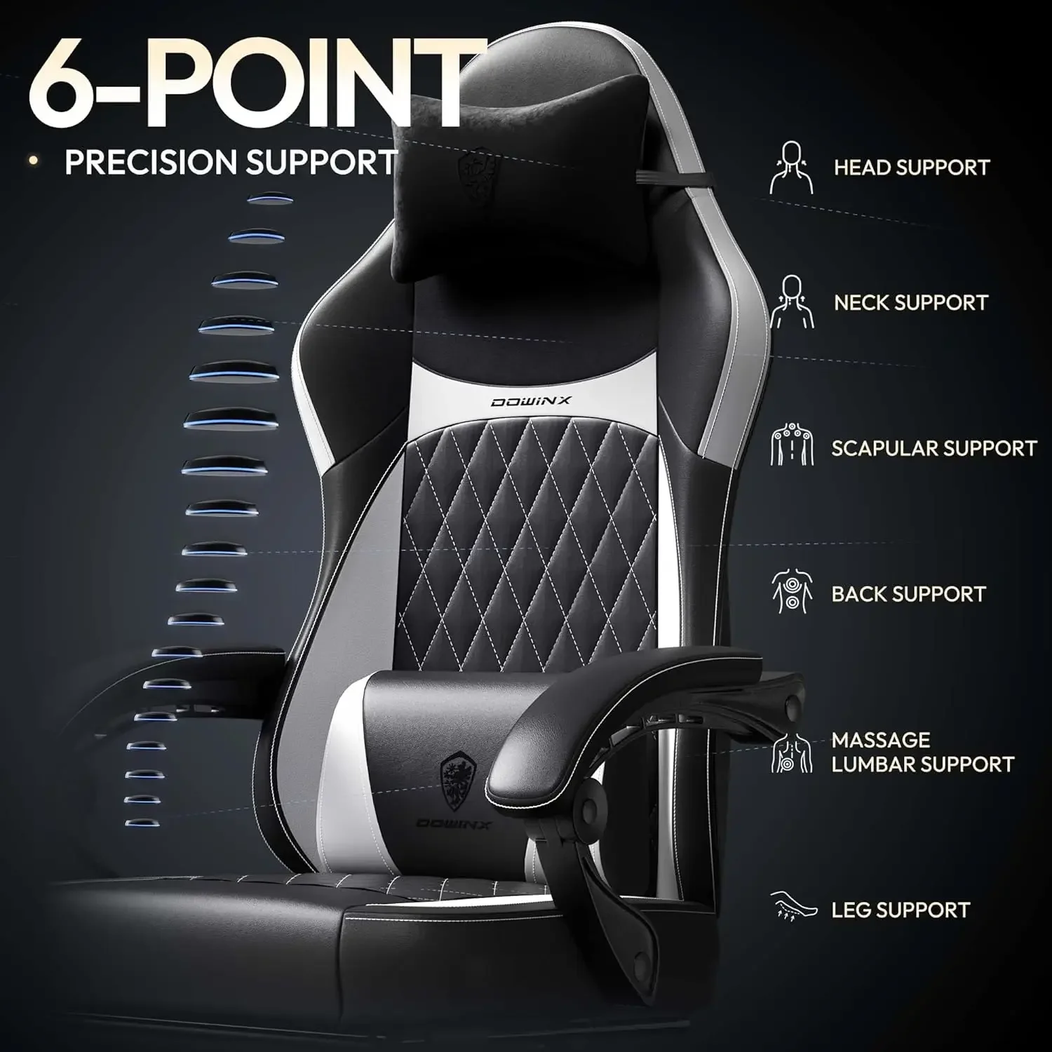 [سعر مخفض، حار بيع! ]كرسي ألعاب مع وسادة زنبركية للجيب، كرسي كمبيوتر مريح مع قطني للتدليك ومسند للقدمين