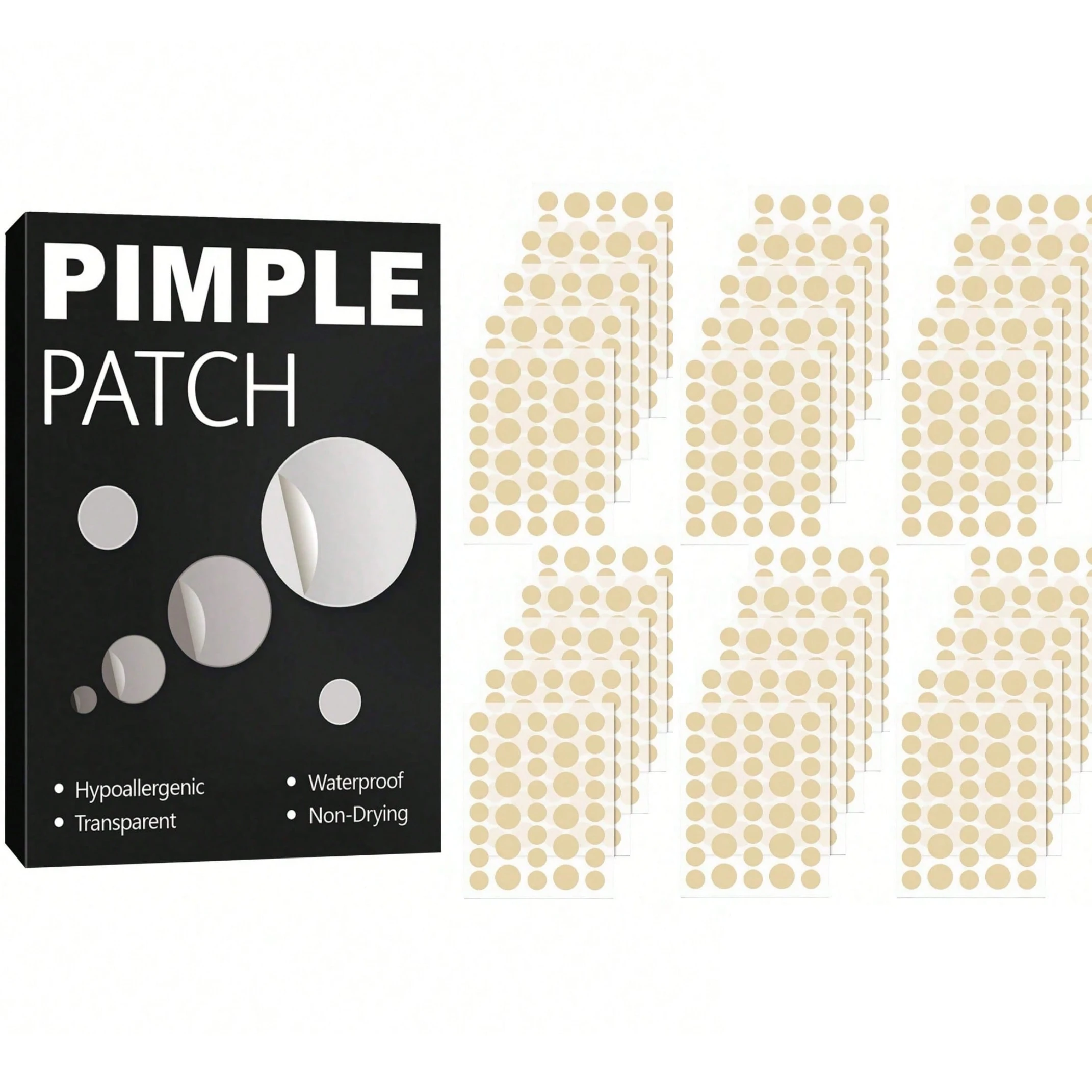 360/1080-حزمة من رقع حب الشباب غير المرئية |   الأحجام المختلطة، خيارات مرنة