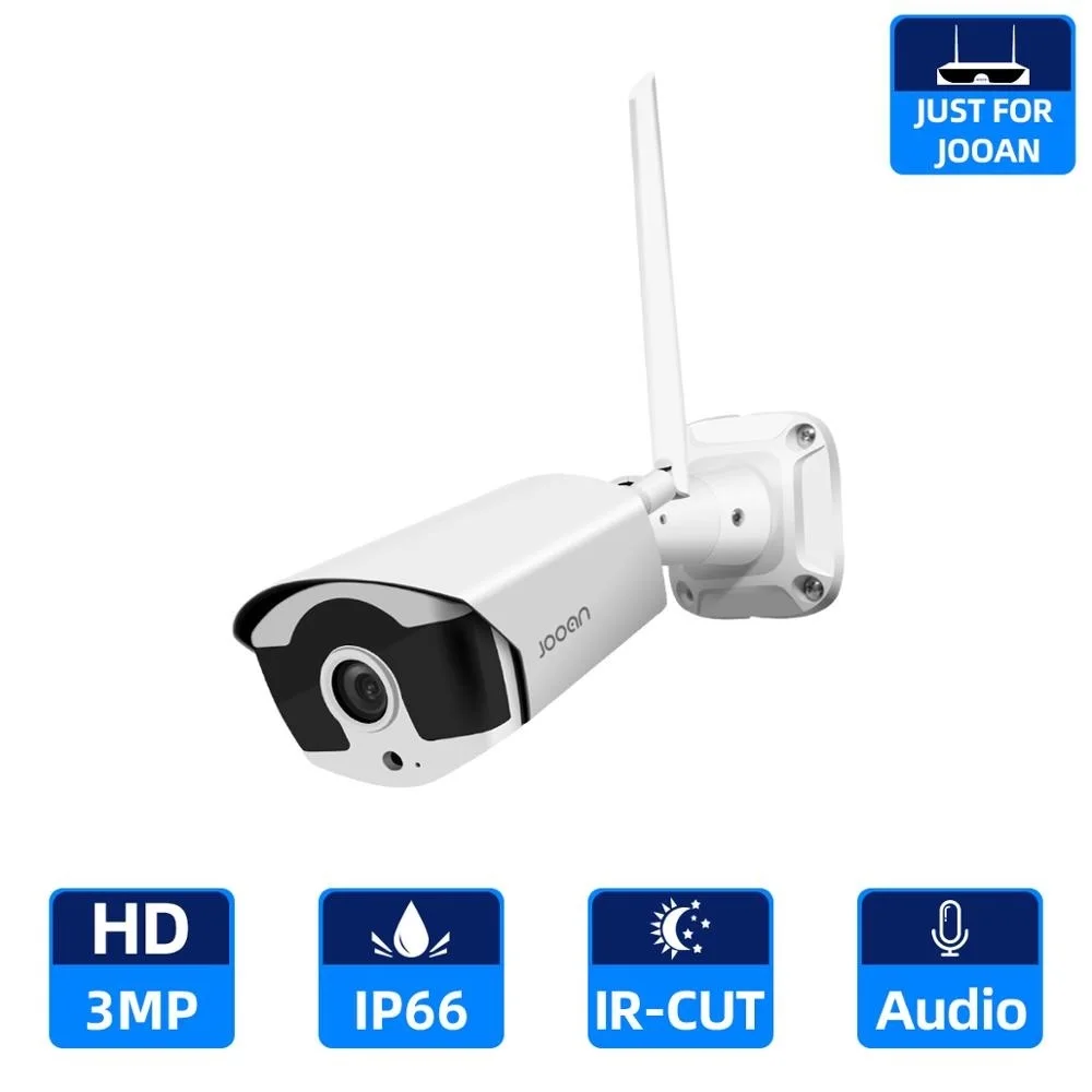 Cámara IP con visión nocturna infrarroja para exteriores, videovigilancia de seguridad, grabación de Audio, inalámbrica, Wifi, 3,0 MP, Jooan NVR