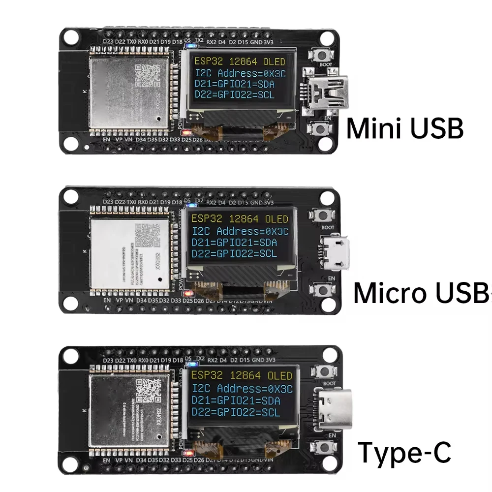 ESP32 ESP--32D WIFI Development Board Module CH340C With 0.96 OLED Screen Yellow Blue Display 30Pin