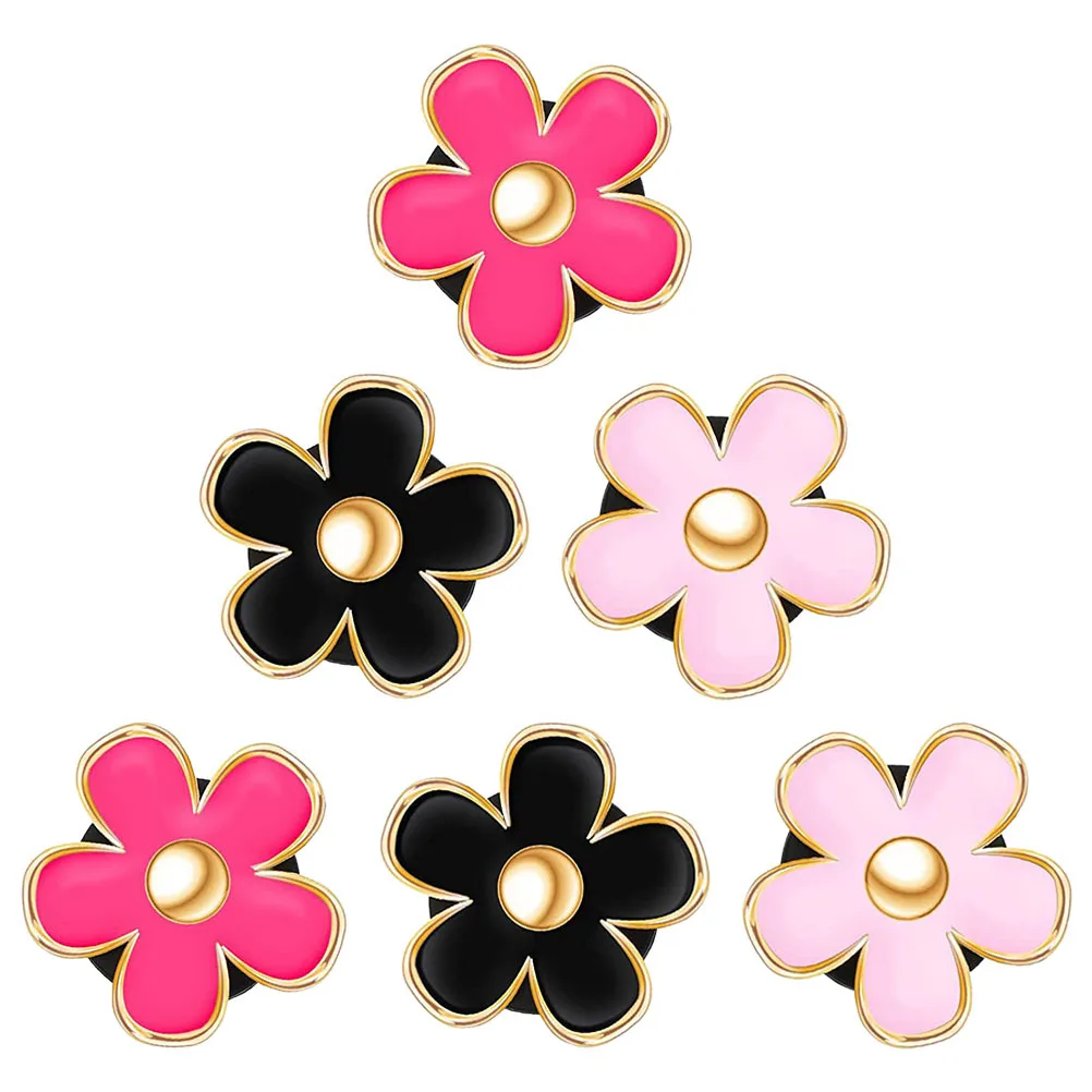 

6pcs Alloy Flower Decor Decorative Air Vent Clip For Interior Accessories, Car Air Freshener Clip, Flower Design Clip, Car