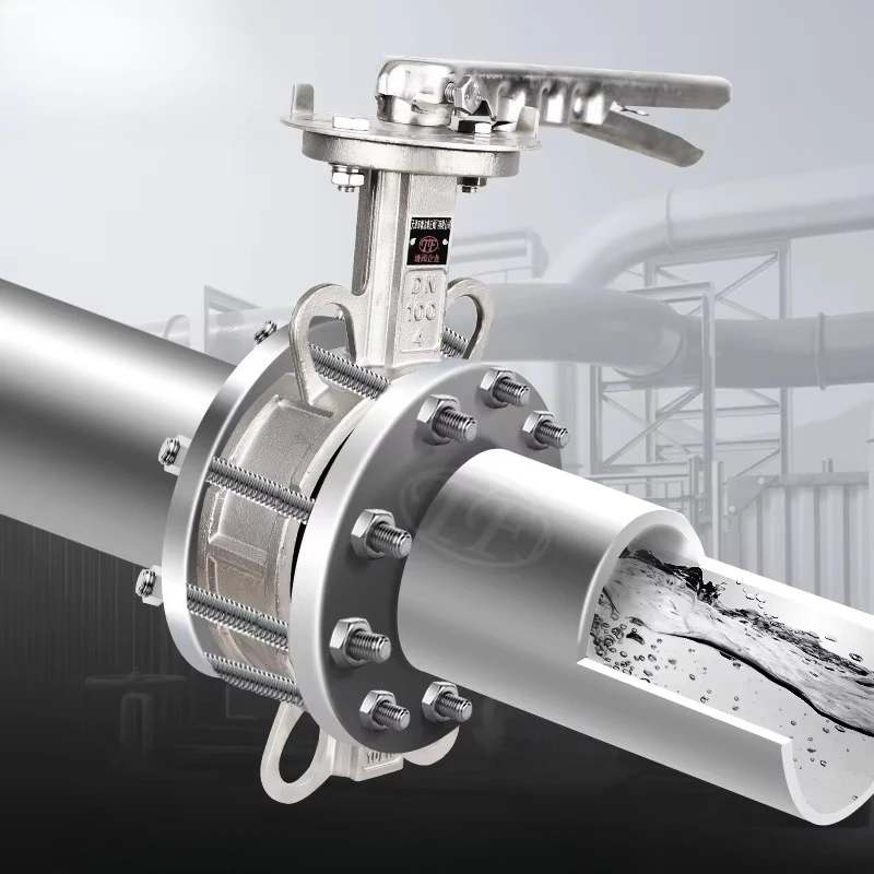 Handle Bar Stainless Steel Manual Teflon Soft Seal Wafer Type Butterfly Valve Water Flow Control Butterfly Valve