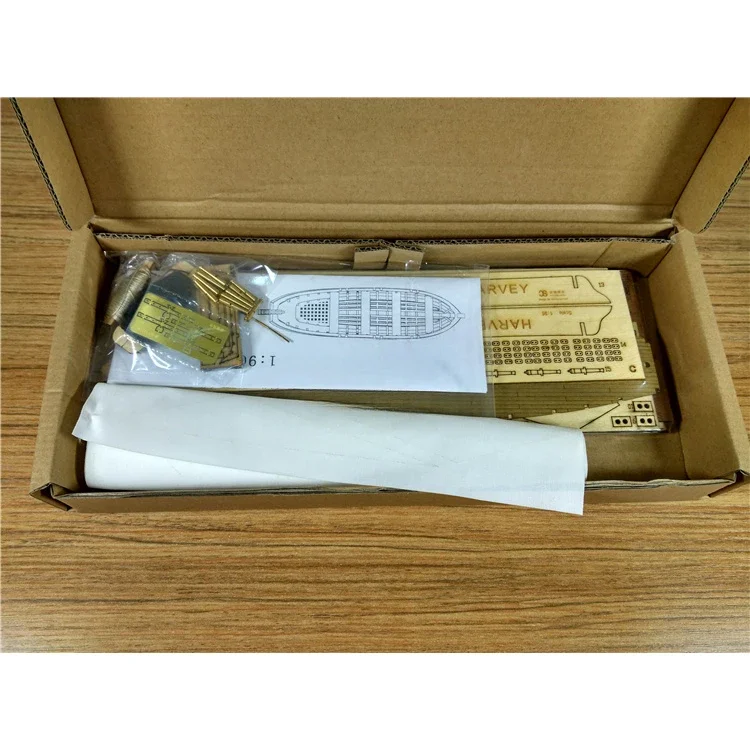 1/96 HARVEY1847 Kit di montaggio modello di barca a vela in legno di simulazione fai-da-te Collezione di giocattoli regalo