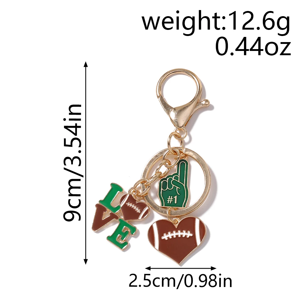 Aihua Emaille American-Football-Schlüsselanhänger für Frauen und Mädchen, Sportliebhaber, Fußball-Schlüsselanhänger, Handtaschenanhänger, Modeschmuck, Geschenke – Detail 2