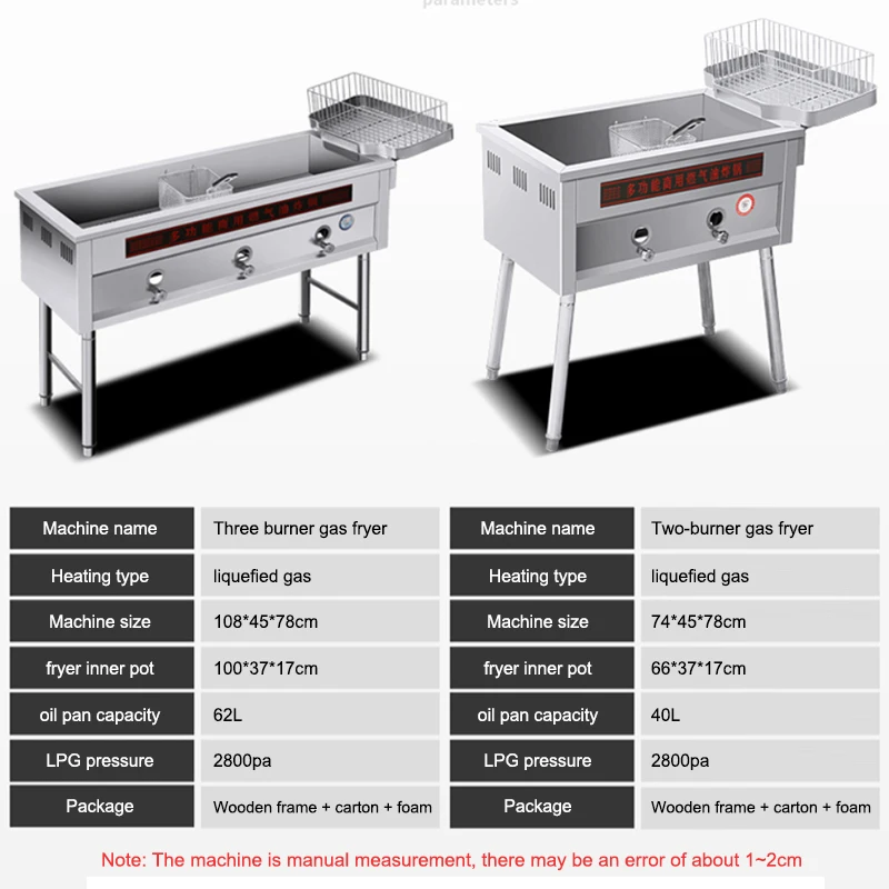 Frituurbeignets Pannen SteillCommercial Gas Friteuse Grote Capaciteit Friteuse Verticale Gas Frituur Machine Frituur Churros Machine