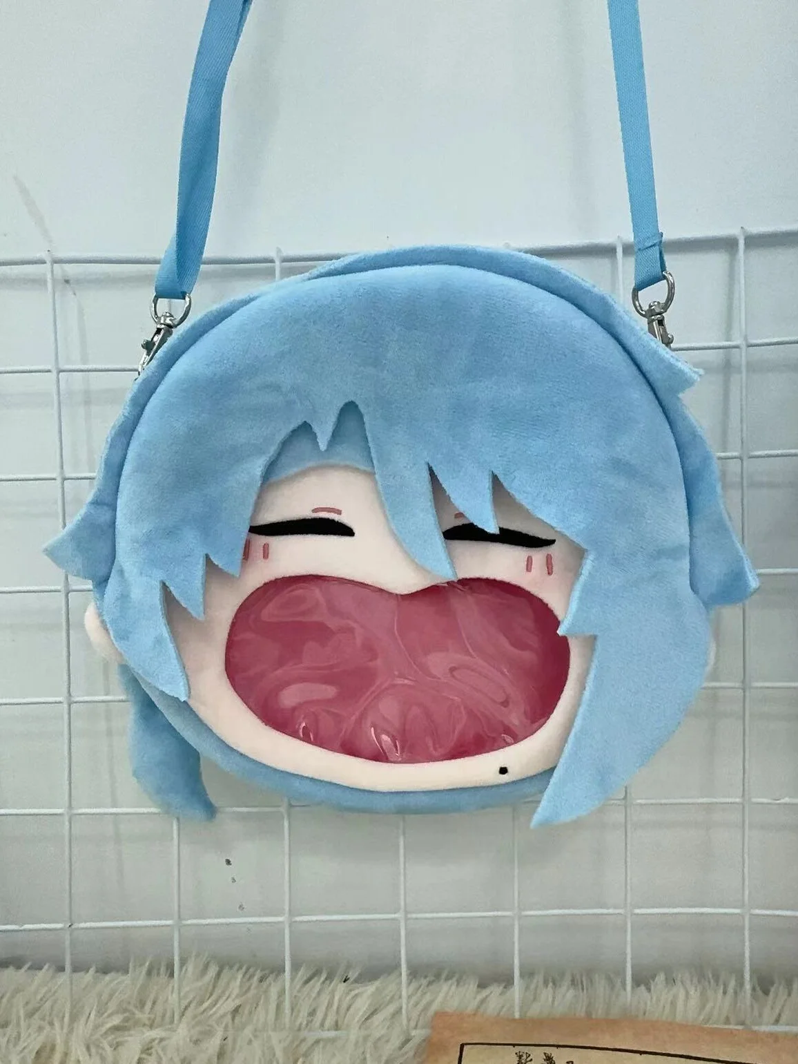 Genshin Impact Kamisato Ayato, muñeco de peluche de boca grande, mochila, bolso cruzado, Itabag, figura de Anime