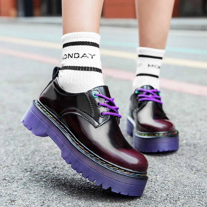 

Designer Luxury Brand Women Cowhide Genuine Leather 35~41 Platform White Thick Sneakers Luxury Fashion Woman Female Flats Shoes