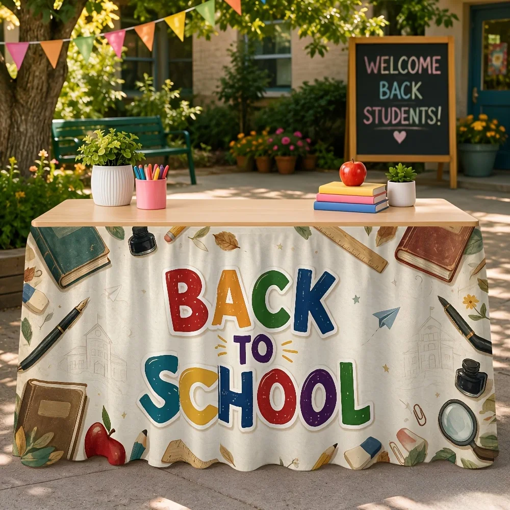 One-piece printed graduation-themed birthday tablecloth and table runner, suitable for party events and restaurant decoration