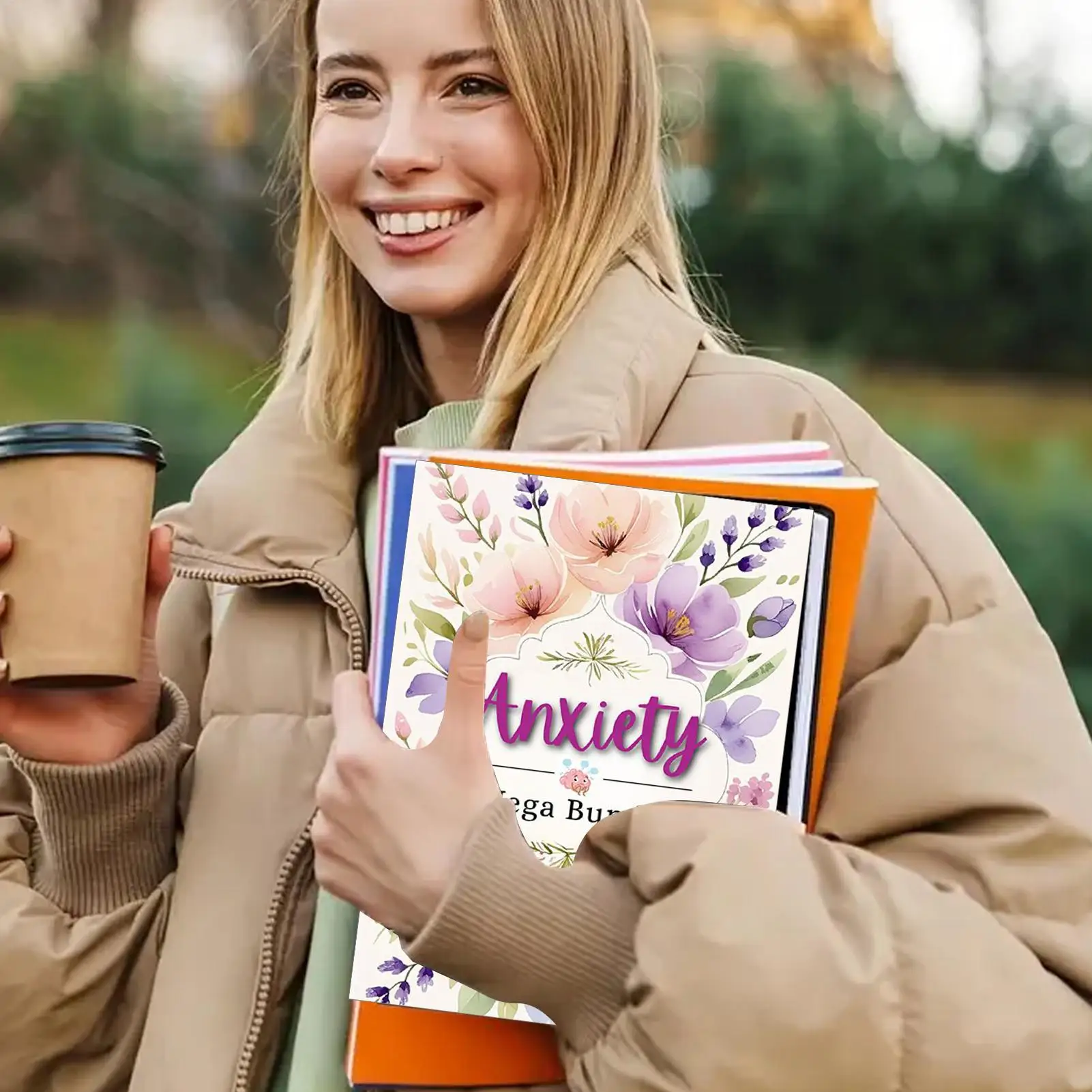 불안 완화 관리 계획서, 정교한 꽃 계획서, 여성용 정신 건강 저널, 성인 정신 건강 워크북