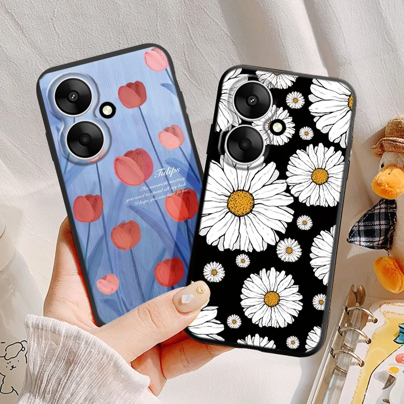 Frog Dinosaur Flower Love Marble Phone Cases For Xiaomi Poco M6 Redmi 13C 5G 13R Silicone Shockproof Protection Printed Cover