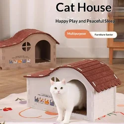 Casa cueva semicerrada de fieltro para gatos y perros pequeños