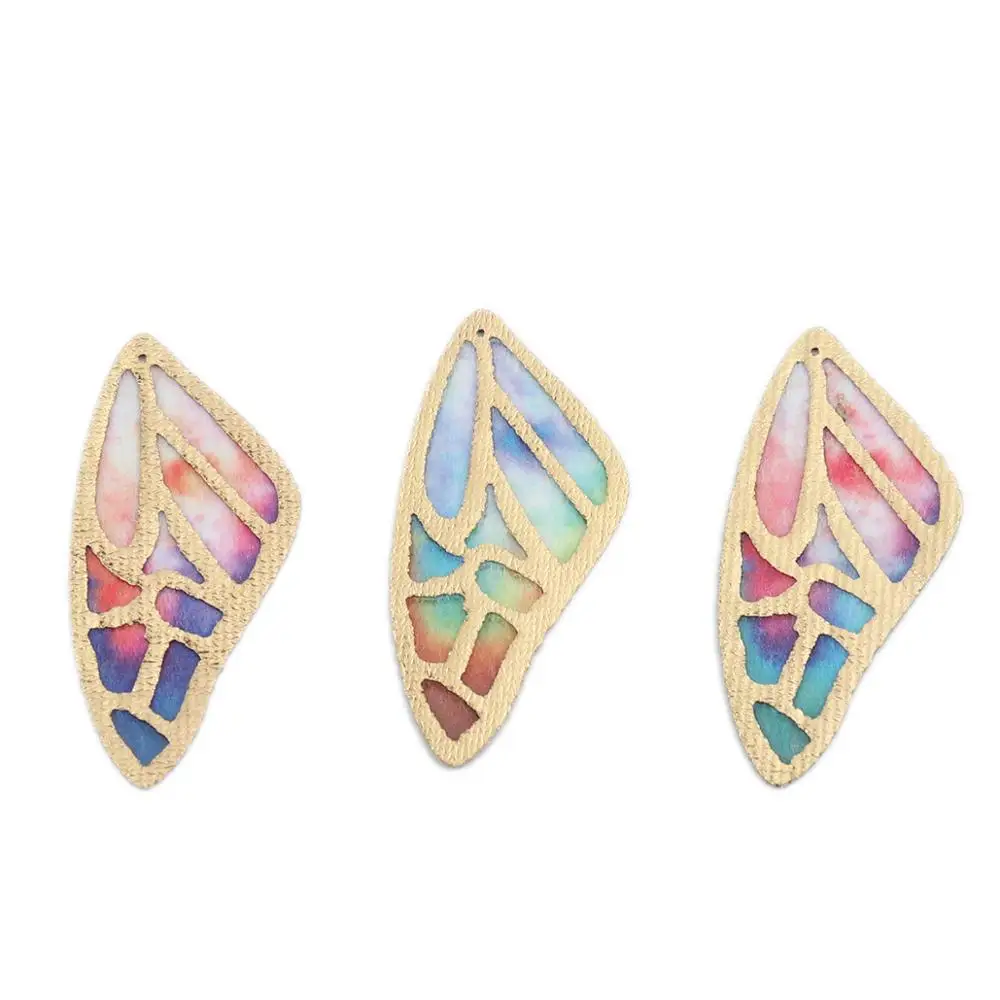 5PCs 3-6cm DIY Jewelry Earrings Making Findings Accessory Gradient Butterfly Wings Pendant With Hole Charm For DIY Craft Supply