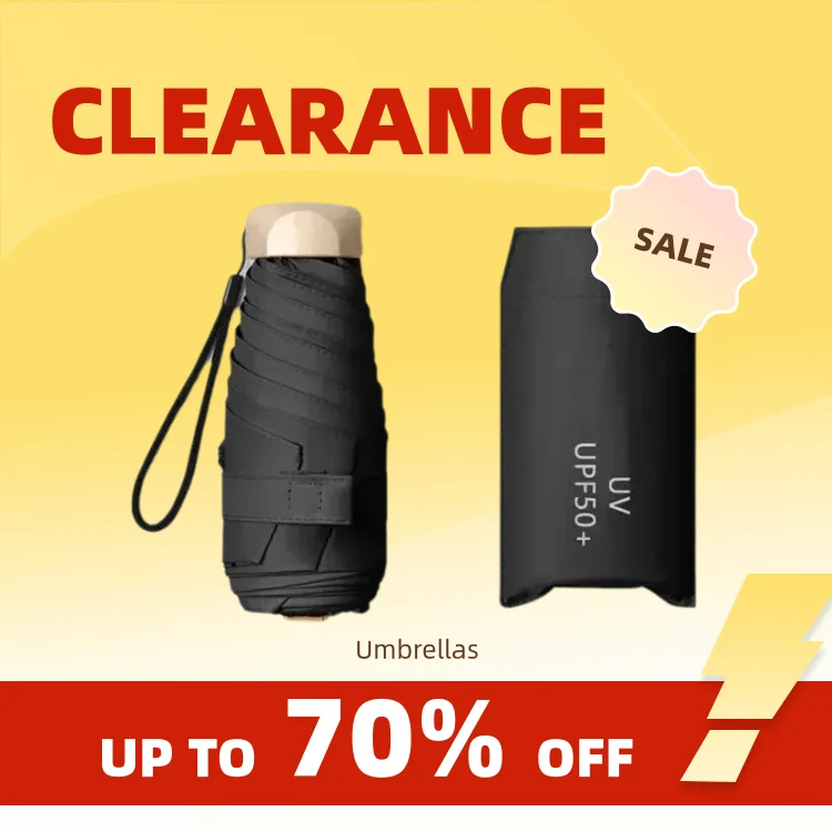 Clearance_Mini Sun Umbrella Pocket Rain Umbrella Vinyl Folding UV Ultraviolet Protection Sun Shade Pocket Parasol Capsule_Contin